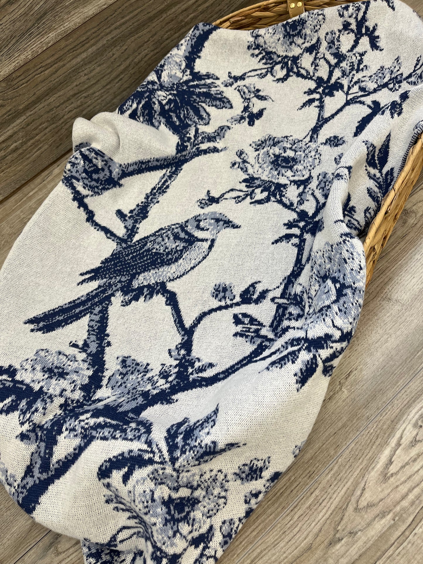 Organic Toile Du Jouy Birds Blanket