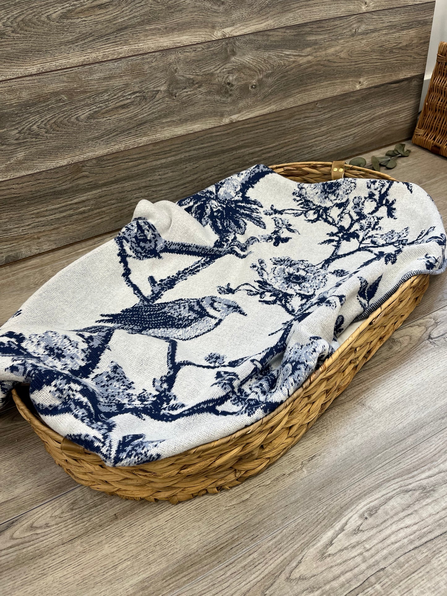 Organic Toile Du Jouy Birds Blanket