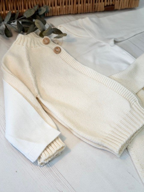 Organic Cotton Knitted Two Button Cardigan