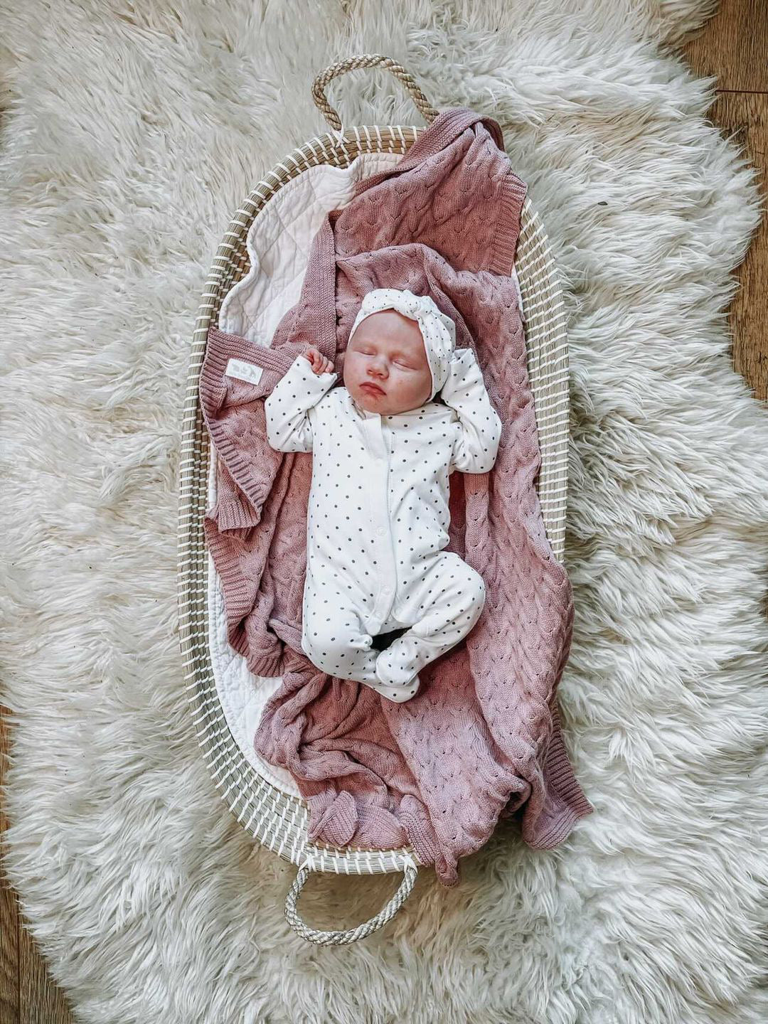 Organic Cable Baby Blanket