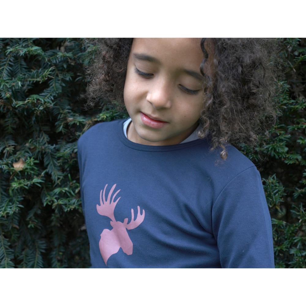 Moose Print T-Shirt - Blue
