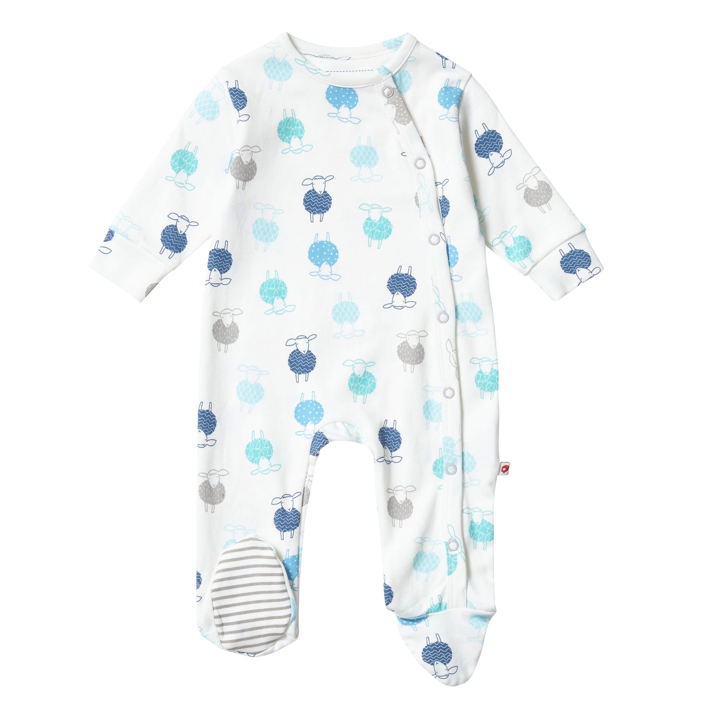 Sheep Print Organic Footed Babygrow