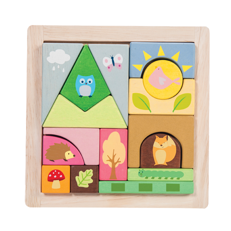 Wooden Woodland Puzzle Blocks