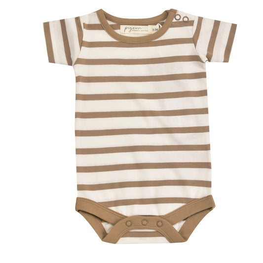 Breton Stripe Vest in Taupe