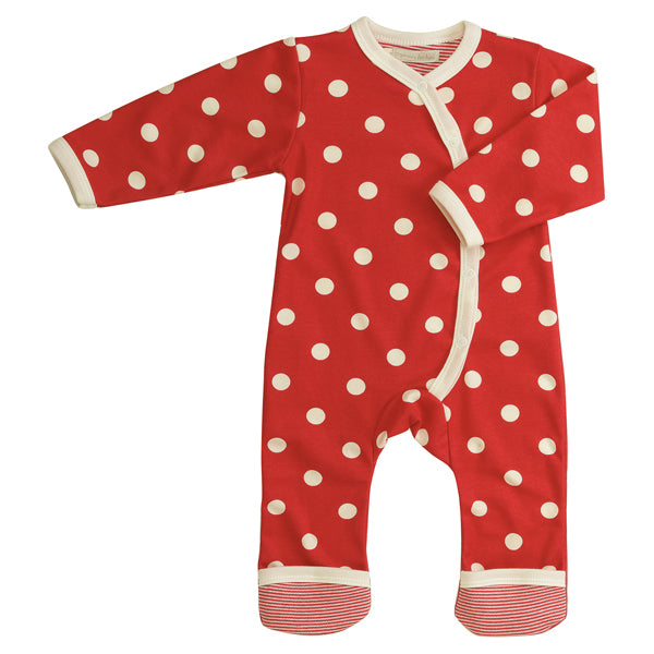 Long Spotty Romper - Red