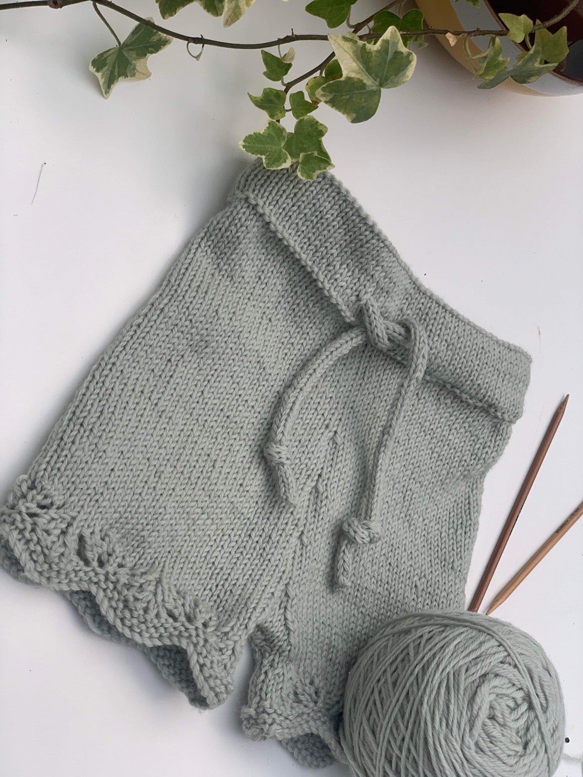 Hand Knitted Organic Baby Shorts