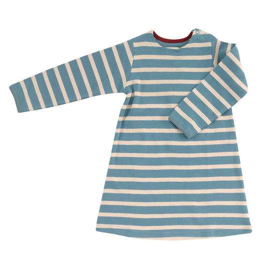 Breton Dress in Marlin Blue