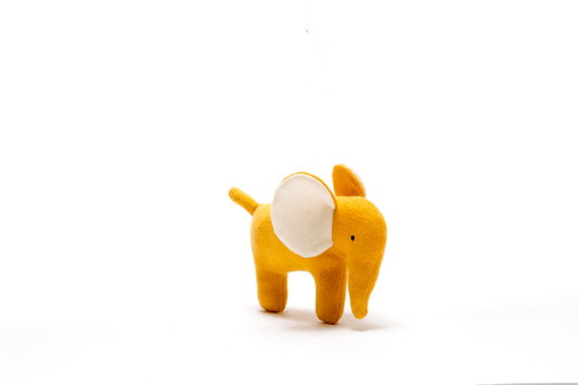 Organic Knitted Small Elephant in Mustard