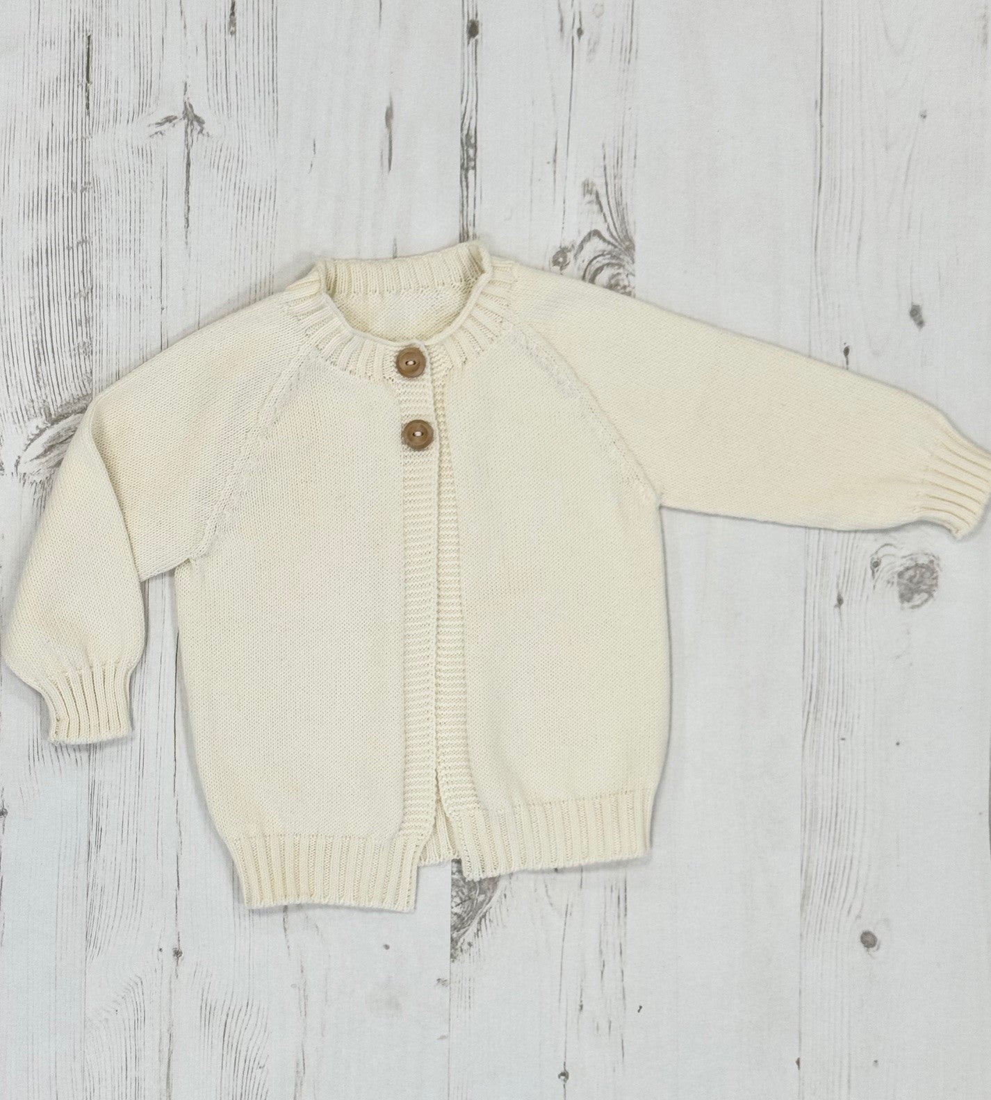 Organic Cotton Knitted Two Button Cardigan