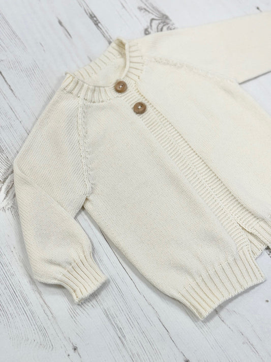 Organic Cotton Knitted Two Button Cardigan