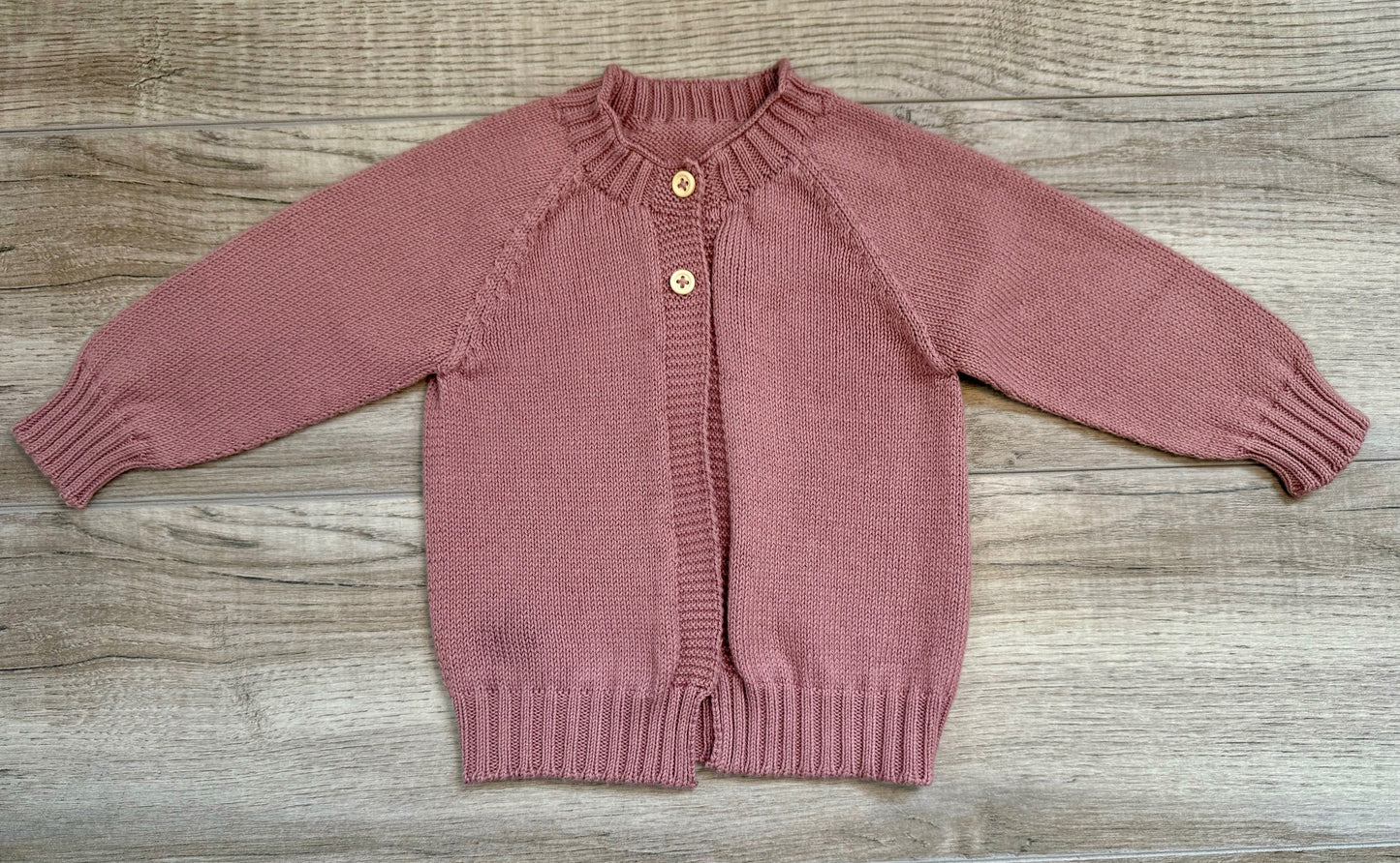 Organic Cotton Knitted Two Button Cardigan