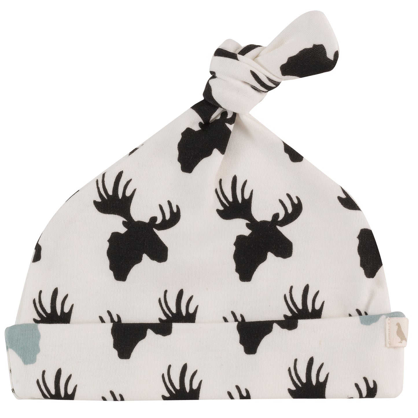 Moose Print Baby Knotted Hat