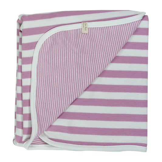 Reversible Broad Striped Blanket - Pink