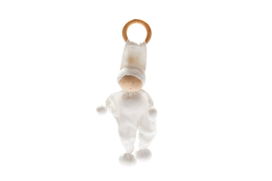Organic Baby Buddy and Teether - White