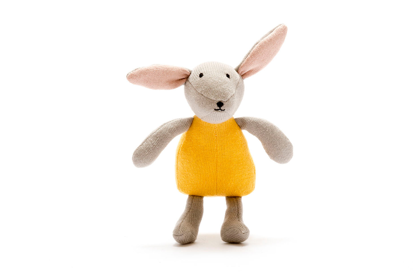 Organic Knitted Bunny in Mustard