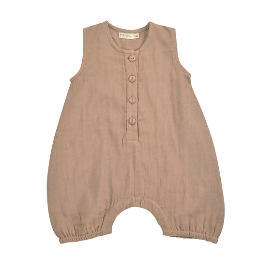 Baby All-in-One Muslin Romper - Taupe